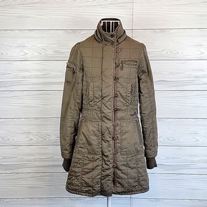 Women's Olive Green Quilted Coat